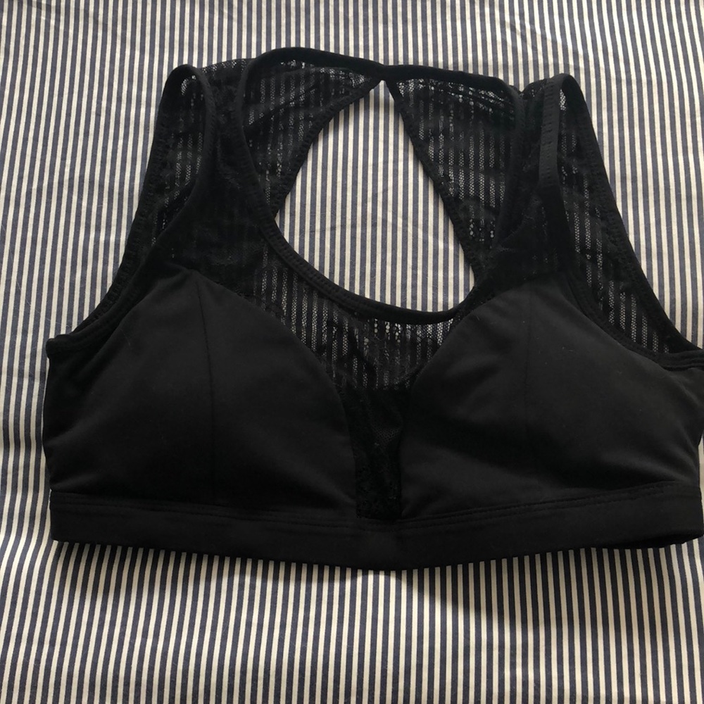 Fabletics Black Lace Sports Bra